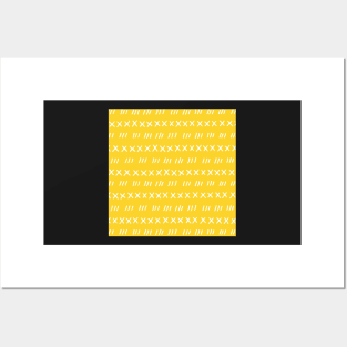 Mustard Yellow and White Hand Drawn Pattern Posters and Art